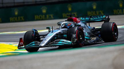 George Russell (Mercedes) sur la piste d'Interlagos, au Brésil, le 12 novembre 2022. (FLORENT GOODEN / DPPI)