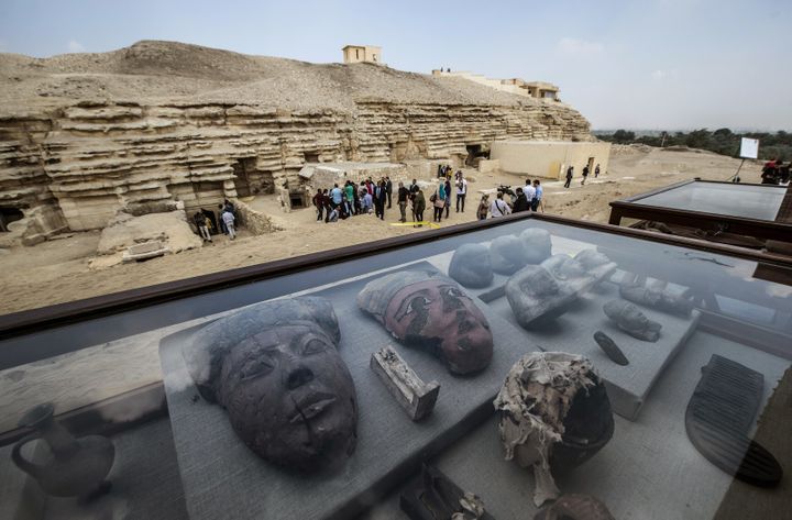 Le site de Saqqara où ont eu lieu les découvertes de tombes.
 (KHALED DESOUKI / AFP)