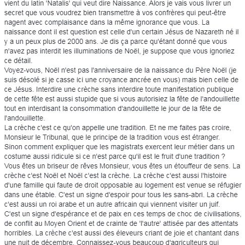 Post Facebook partagé le 2 décembre 2019 par un internaute. (CAPTURE D'ÉCRAN)