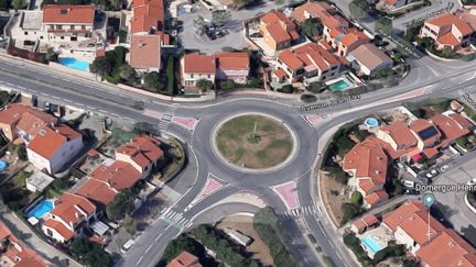 Un rond-point à Cabestany (Pyrénées-Orientales).&nbsp; (CAPTURE ECRAN / GOOGLEMAPS)