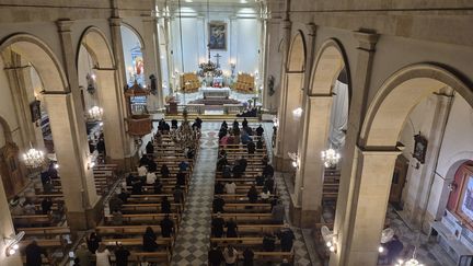 La cathédrale latine de Saint François à Alep. (MARIE-PIERRE VEROT - FRANCEINFO - RADIO FRANCE)