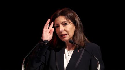 Anne Hidalgo présente son projet présidentiel, à Paris, le 13 janvier 2022. (THOMAS COEX / AFP)