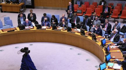 Les membres du Conseil de sécurité de l'ONU, à New York, le 27 septembre 2022. (MICHAEL M. SANTIAGO / GETTY IMAGES NORTH AMERICA / AFP)