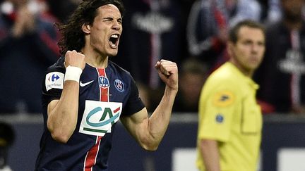 Edinson Cavani buteur contre Auxerre en finale de la 98 Coupe de France (FRANCK FIFE / AFP)