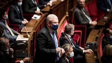 Le député Libertés et Territoires Olivier Falorni, le 13 octobre 2020 à l'Assemblée nationale, à Paris.&nbsp; (ARTHUR NICHOLAS ORCHARD / HANS LUCAS / AFP)