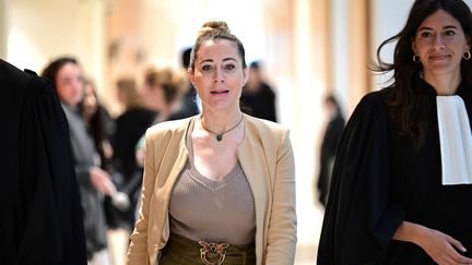 Magali Berdah, au tribunal correctionnel de Paris, le 10 mai 2023. (BERTRAND GUAY / AFP)