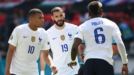 Kylian Mbappé et Karim Benzema ont eu le plus grand mal à trouver la faille face à une défense hongroise héroïque à Budapest, lors du deuxième match des Bleus dans cet Euro 2021. (FRANCK FIFE / POOL)