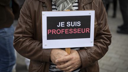 Rassemblement en hommage à Samuel Paty, le 17 octobre 2020 à Rennes. (JEREMIAS GONZALEZ / MAXPPP)