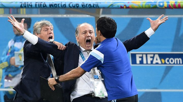 Le s&eacute;lectionneur de l'Argentine, Alejandro Sabella, le 9 juillet 2014 &agrave; Sao Paulo (Br&eacute;sil).&nbsp; (PEDRO UGARTE / AFP)