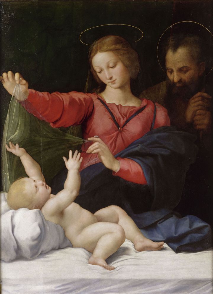 La Madone de Lorette - Raffaello Sanzio, dit Raphaël (Urbino, 1483 - Rome, 1520) - Huile sur bois - Chantilly, musée Condé (RMN - GRAND PALAIS - DOMAINE DE CHANTILLY - HARRY BREJAT)