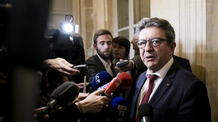 Jean-Luc Mélenchon, leader de la France Insoumise, le 17 octobre 2018 à l'Assemblée nationale, à Paris. (VINCENT ISORE / MAXPPP)