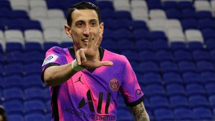 Angel Di Maria fête son but face à l'OL, le dimanche 21 mars au Groupama Stadium (LP/OLIVIER ARANDEL / MAXPPP)