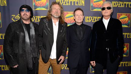 Le groupe de Heavy metal&nbsp;Led Zeppelin lors de l'avant première de&nbsp;"Led Zeppelin: Celebration Day"&nbsp;en octobre 2012. (KEVIN MAZUR / GETTY IMAGES NORTH AMERICA)