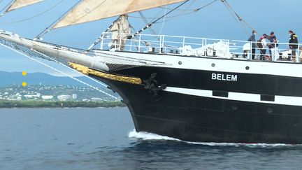 Le Belem a quitté Nantes pour se diriger vers Cannes.&nbsp; (France Télévisions)