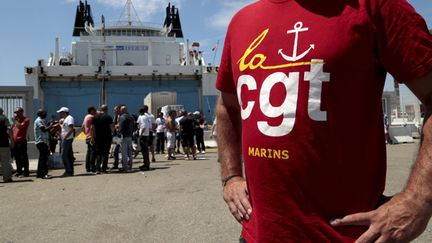 &nbsp; (La CGT de la SNCM traite le secrétaire d'Etat aux Transports de "menteur" © MaxPPP)