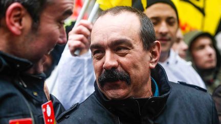 Philippe Martinez, probable futur secr&eacute;taire g&eacute;n&eacute;ral de la CGT, lors d'une manifestation organis&eacute;e &agrave; Paris, jeudi 29 janvier 2015. (JALLAL SEDDIKI / CITIZENSIDE / AFP)