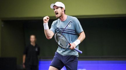 Andy Murray lors du tournoi de Stockholm, le 10 novembre 2021. (FREDRIK SANDBERG / TT NEWS AGENCY)