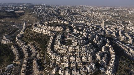 Aerial view of Har'Homa, in the southern part of East Jerusalem.  (MENAHEM KAHANA / AFP)