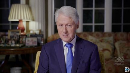 L'ancien président américain Bill Clinton dans une vidéo du parti démocrate, en août 2020. (DEMOCRATIC NATIONAL CONVENTION / AFP)