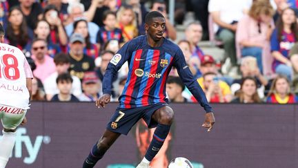 Ousmane Dembélé sous le maillot du FC Barcelone, le 28 mai 2023. (Adria Puig/AFP)