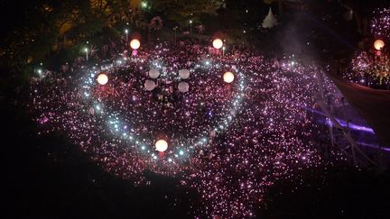 Jusqu'&agrave; Singapour, des dizaines de milliers de d&eacute;fenseurs des droits LGBT &eacute;taient r&eacute;unis, le 28 juin 2013, malgr&eacute; l'opposition des conservateurs religieux. (ROSLAN RAHMAN / AFP)