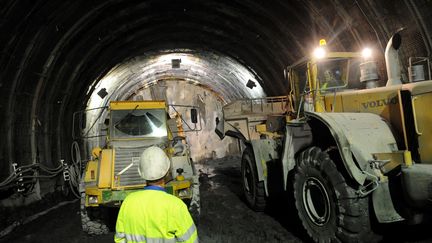 Le chantier de la future ligne de TGV Lyon-Turin (photo d'illustration). (JEAN-PIERRE CLATOT / AFP)