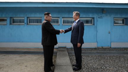 Kim Jong Un et&nbsp;Moon Jae-in&nbsp;se sont rencontrés deux fois&nbsp;en 2018. (KOREA SUMMIT PRESS POOL / KOREA SUMMIT PRESS POOL)