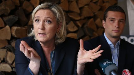 The leader of the RN deputies Marine Le Pen and the president of the RN Jordan Bardella, May 16, 2019. (HERVE KIELWASSER / MAXPPP)