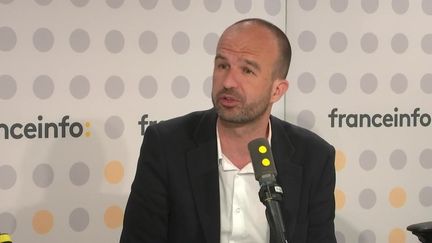 Le coordinateur de La France insoumise, Manuel Bompard, lundi 10 juin 2024 sur franceinfo. (FRANCEINFO / RADIO FRANCE)