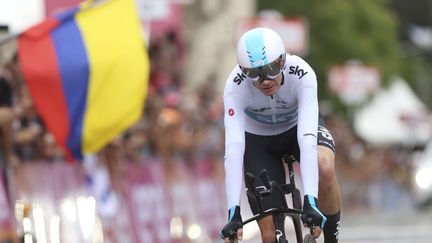 Le cycliste Chris Froome lors du Giro, en Italie, le 4 mai 2018. (ODED BALILTY/AP/SIPA)