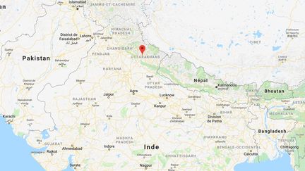 Des équipes se secours ont été mobilisées sur les lieux du drame, dimanche 1er juillet, dans le district accidenté de Pauri Garhwal (Etat de l'Uttarakhand, Inde). (GOOGLE MAPS)