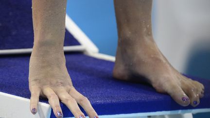 La Britannique Rebecca Adlington lors de la finale du 400 m nage libre dimanche 29 juillet 2012 &agrave; Londres. (LEON NEAL / AFP)