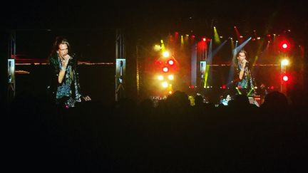 Aerosmith sur la scène du Hellfest le 17 juin. (YANN BERTRAND / RADIO FRANCE)