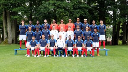 L'équipe de France pose pour sa photo officielle, à Clairefontaine (Yvelines), le 30 mai 2018, à l'approche du Mondial en Russie. (MAXPPP)