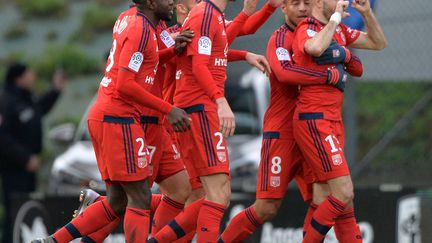 Christophe Jallet satisfait de son but avec Lyon (JEAN-FRANCOIS MONIER / AFP)