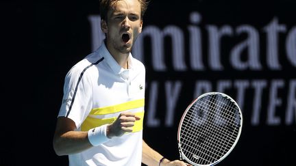 Le Russe Daniil Medvedev s'est qualifié pour la première fois de sa carrière en quart de finale de l'Open d'Australie, le 15 février. (DAVID GRAY / AFP)