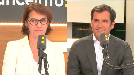 Nathalie Balla, coprésidente de La Redoute, et&nbsp;Nicolas Houzé, directeur général du groupe Galeries Lafayette. (RADIO FRANCE)