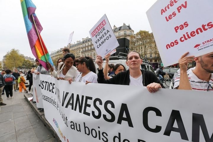 Manifestation le 22 septembre 2018 place de la République à Paris en mémoire de Vanessa Campos.
 (Michel Stoupk- Nurphoto - AFP)