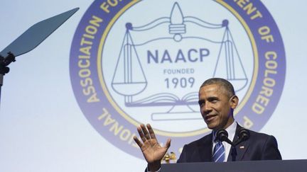 Le président américain Barack Obama prend la parole lors du 106e congrès national de la NAACP à Philadelphie, en Pennsylvanie, le 14 juillet 2015. (AFP PHOTO / SAUL LOEB)