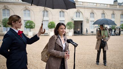 C&eacute;cile Duflot, secr&eacute;taire nationale d'EELV et ministre du Logement, le&nbsp;7 juin 2012 &agrave; l'Elys&eacute;e, &agrave; Paris. (MARTIN BUREAU / AFP)