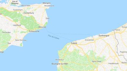 Le détroit du Pas-de-Calais. (GOOGLE MAPS)