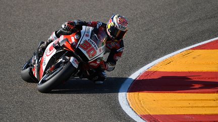 Takaaki Nakagami a décroché la première pole position de sa carrière en Moto GP (PIERRE-PHILIPPE MARCOU / AFP)