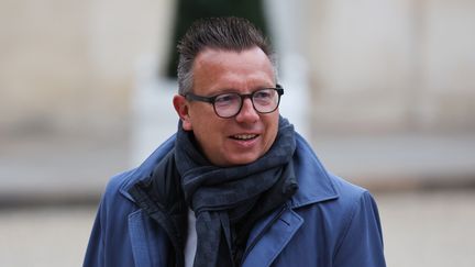 Cyril Chabanier, président de la CFTC, à l'Elysée le 12 décembre 2022. (THOMAS SAMSON / AFP)