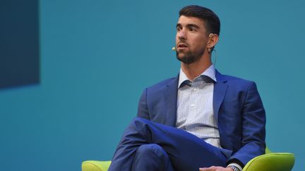 L'ancien nageur, Michael Phelps, lors d'une conférence à Mexico, le 26 octobre 2017. (CARLOS TISCHLER / NURPHOTO)