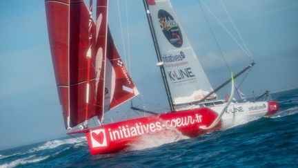 Samantha Davies (Initiative-Coeur) sur le Vendée Globe. (LOIC VENANCE / AFP)