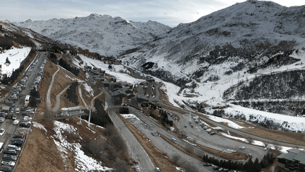 La station des Ménuires&nbsp;(Savoie), située à 1 800 mètres d'altitude, le 24 décembre 2015.