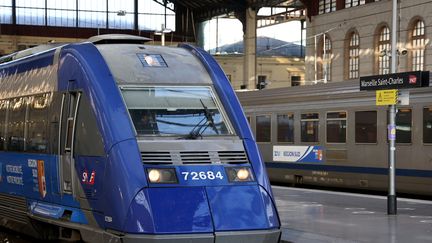 Des trains en gare de MArseille Saint-Charles, le 11 août 2023 (VALERIE VREL / MAXPPP)