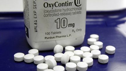 L'OxyContin, un puissant anti-douleur au pouvoir addictif, dans une pharmacie de la ville de Montpelier dans l'Etat du Vermont (Etats-Unis), le 19 février 2013. (TOBY TALBOT / AP / SIPA)