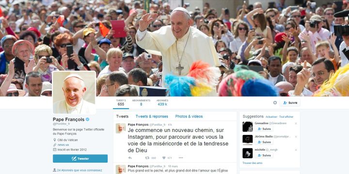 Le compte Twitter du pape (capture d'écran) (DR)