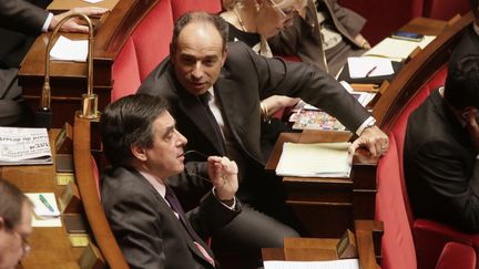 Francois Fillon et Jean-Francois Cop&eacute; &agrave; l'Assembl&eacute;e nationale, le 30 janvier 2013. (MAXPPP)